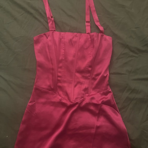 Pink satin mini Princess Polly dress - Picture 2 of 3
